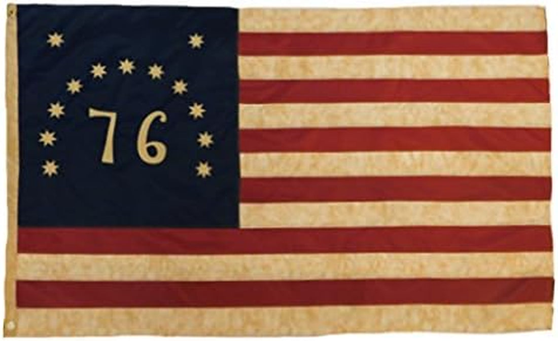 76 Bennington Vintage Flag 3X5' Oxford Polyester Embroidered - Founding Fathers Flags