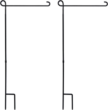 Hogardeck 2PC Garden Flag Holder Stand, Thickened Pole Sturdy and Straight Premium Yard Flag Holder Weather-Proof Metal Flagpole for American Flag, Garden Flag
