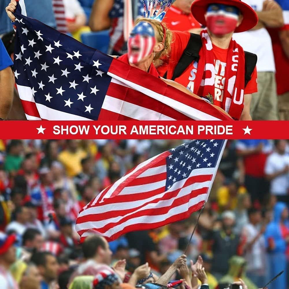 American Flag 5X8, USA Flags for Outdoor Indoor, 420D Heavy Duty Durable, Deluxe Embroidered Stars, Brass Grommets, Sewn Stripes, Vivid Color, Fade Resistant and Waterproof (5X8 FT USA FLAG)