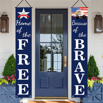 4Th of July Decorations Patriotic Decor Pre-Assembled Hanging Banners Memorial Day Flag Labor Veterans Armed Forces Military Homecoming Red White Blue Decorations
