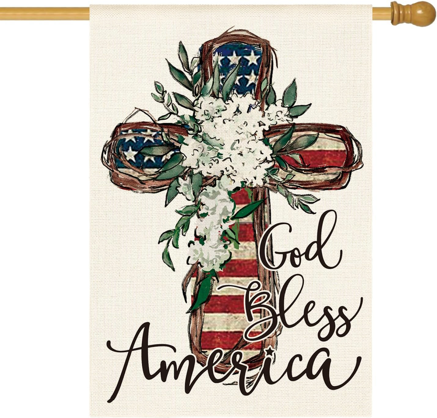 壁飾り　GOD BLESS 星条旗　AMERICA AVOIN Colorlife God Bless America Stars and Stripes House