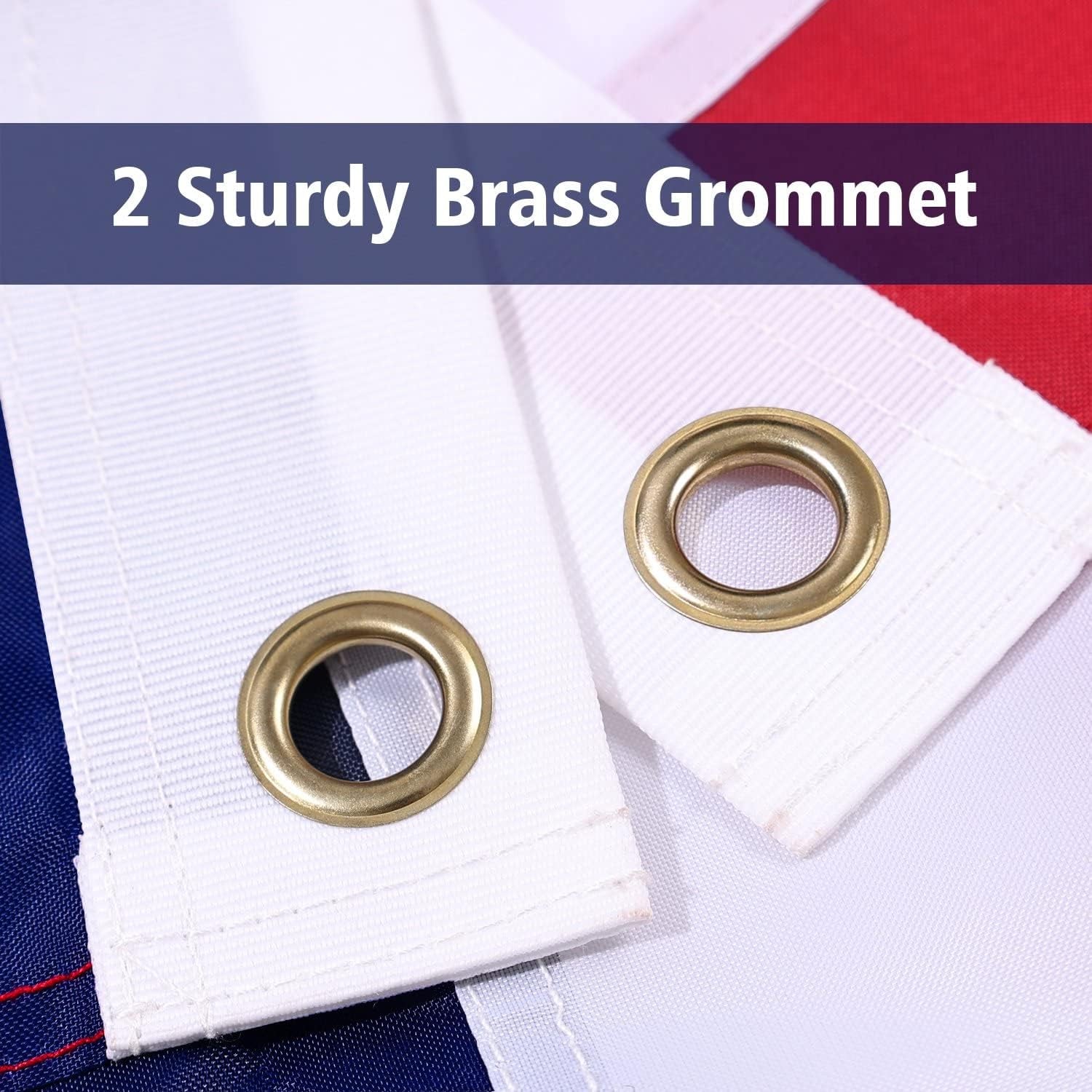 American Flag 5X8, USA Flags for Outdoor Indoor, 420D Heavy Duty Durable, Deluxe Embroidered Stars, Brass Grommets, Sewn Stripes, Vivid Color, Fade Resistant and Waterproof (5X8 FT USA FLAG)