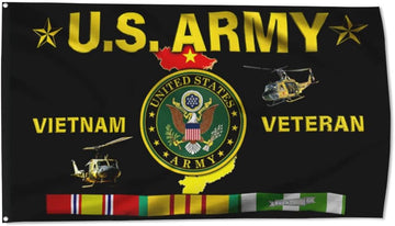 U.S. Army American UNITED STATES Amry Vietnam Veteran Flag - UV Fade Resistant Double Printed and Double Stitched 150D Polyester 3X5Ft Banner (UNITED STATES Amry Veteran)