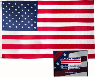 Valley Forge American Flag - 100% Made in the USA - 5' X 8' Ft - Koralex II 2-Ply Polyester - Sturdy, Durable and Patriotic - Great for Gardens, Homes, Patios and Cars Flag