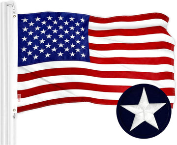 G128 American USA Flag | 1X1.5 Ft | Toughweave Series Embroidered 210D Polyester | Country Flag, Embroidered Stars, Sewn Stripes, Indoor/Outdoor, Vibrant Colors, Brass Grommets