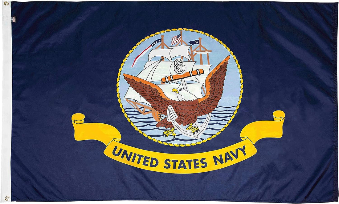 U.S. Navy Nylon Military Flag, Made in the USA, 5X8'