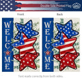 CROWNED BEAUTY 4Th of July Patriotic Stars House Flag 28X40 Inch Double Sided Large Burlap for outside Independence Day Welcome Yard Flag CF1526-40