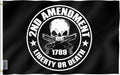 Anley Fly Breeze 3X5 Foot Liberty or Death 2Nd Amendment 1789 Flag - Vivid Color and Fade Proof - Canvas Header and Double Stitched - Gun Skull Flags Polyester with Brass Grommets 3 X 5 Ft