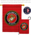 Proud Family Marines Garden Flag - Armed Forces Marine Corps USMC Semper Fi United State American Military Veteran Retire Official - House Banner Small Yard Gift Double-Sided Made in USA 13 X 18.5