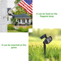 Flag Pole Light Solar Powered, 2 in 1 House Mounted Flagpole Solar Light, Metal Clamps Fits 1” to 3.5” in Diameter Flagpole, Super Bright 4 LED Outdoor Dusk to Dawn for Wall-Mount Spinning Flag Poles