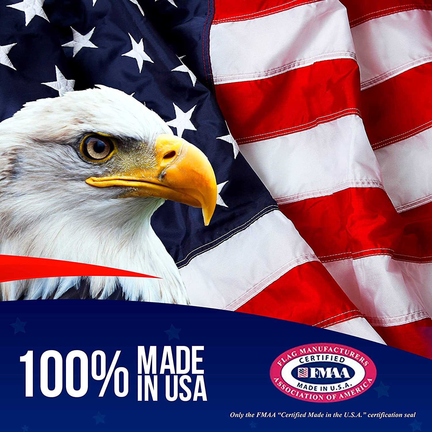 American Flags for outside 3X5 American Flag 100% Made in USA -US Flag 3X5 Heavy Duty Outdoor with Embroidered Stars and Sewn Stripes | Outdoor Flag for High Wind - FMAA Certified