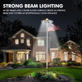 Flag Pole Light Solar Powered Spotlight Outdoor, 48 LED IP67 Waterproof Solar Flag Pole Light up to 12 Hours, Top Mounted Flag Pole Solar Light, Gold Shade