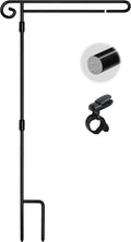 HOOSUN Garden Flag Stand Holder Easy to Install Strong and Sturdy Wrought Iron Pole Fits Mini Flag 12.5