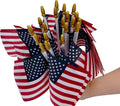 12 Pack Small American Flags Small US Flags/Mini American Flag on Stick 4X6 Inch US American Hand Held Stick Flags with Kid-Safe Spear Top, Polyester Full Color Tear-Resistant Flag