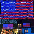 PUHONG (New) American Flag Lights, 420 LED USA Flag Net Lights, Outdoor Waterproof Patriotic Ornaments for Independence Day National Day July 4Th Memorial Day Christmas New Year Party Yard Decoration