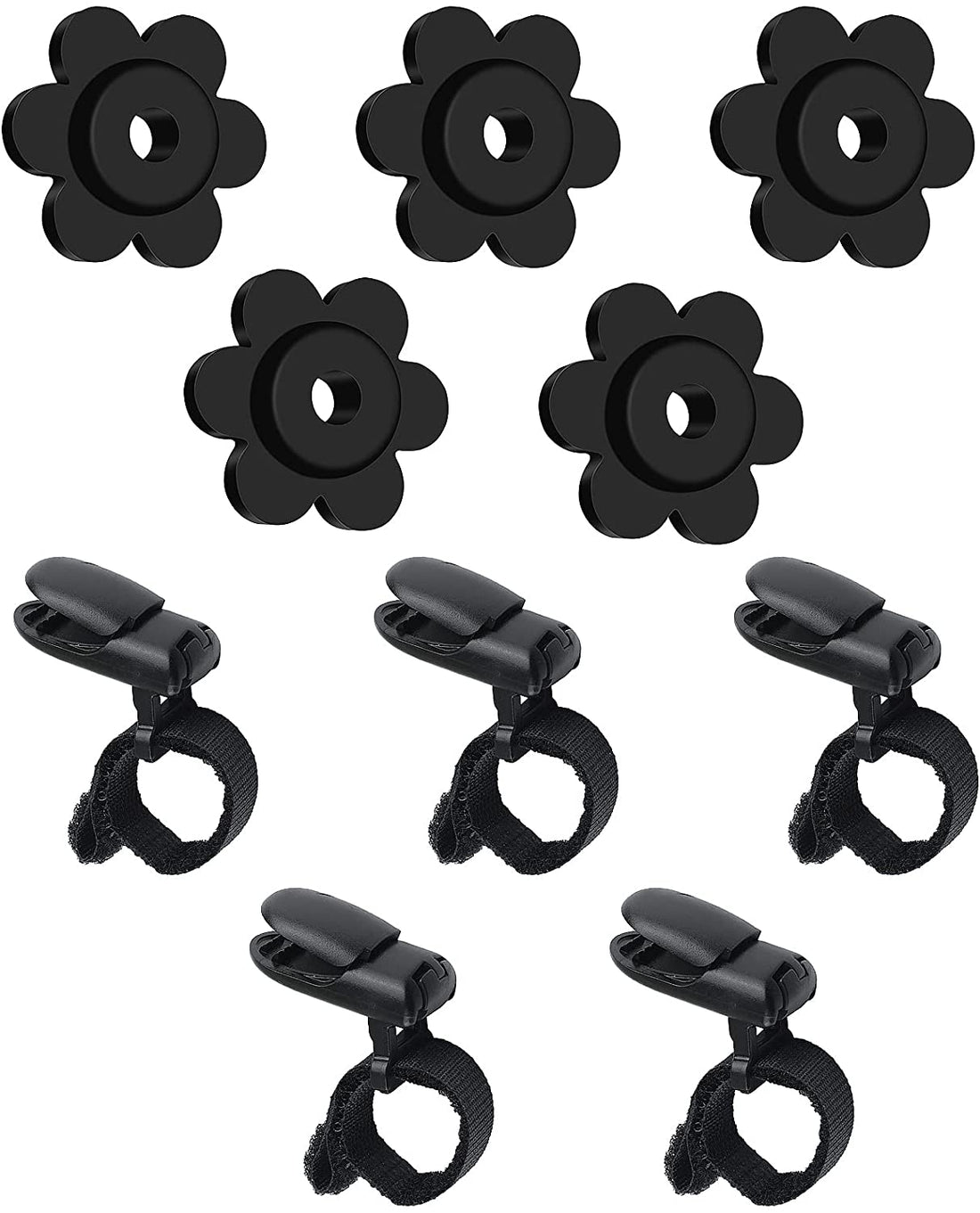 HOOSUN 10 Pack Garden Flag Clips and Stoppers,Tiger Clips for Garden Flag Holders,Garden Flag Rubber Stoppers,Garden Flag Holder Clips for Small Flags,Garden Flag Accessories Decorative Flag Holder