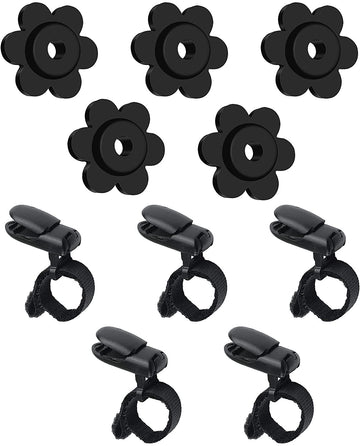 HOOSUN 10 Pack Garden Flag Clips and Stoppers,Tiger Clips for Garden Flag Holders,Garden Flag Rubber Stoppers,Garden Flag Holder Clips for Small Flags,Garden Flag Accessories Decorative Flag Holder