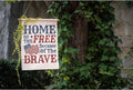 Home of the Free Because of the Brave Garden Flags Double Sided American Flag Use Red Blue Yard Flag 12.5X18 Inch Burlap Banners Home Decorative Outdoor Villa