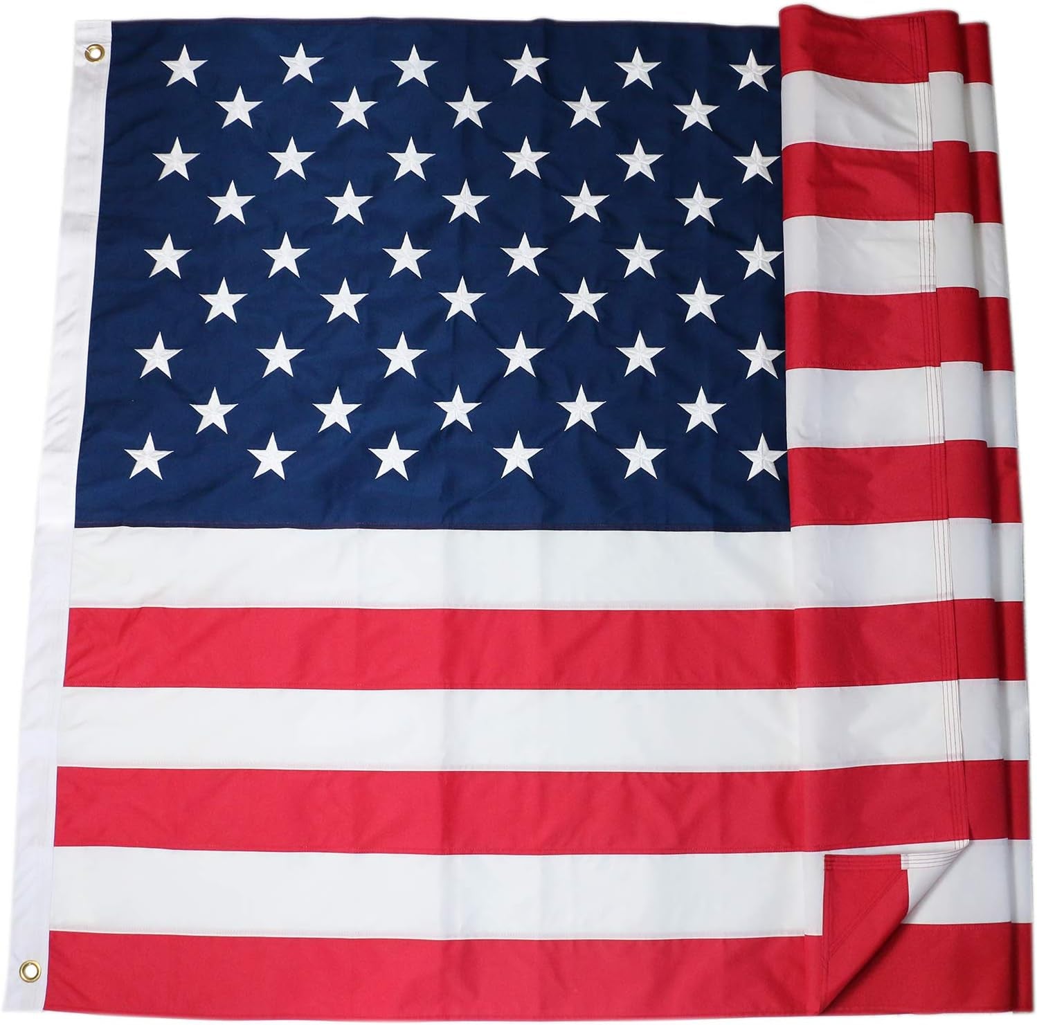 6X10 FT American Made USA Flag Deluxe Long Lasting Outdoor US Flag Fade Resistant Embroidered Stars and Sewn Stripes USA Flag