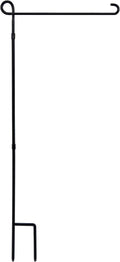 YEAHOME 3PC Garden Flag Holder Stand, Weather-Proof Yard Flag Pole Black Metal Powder-Coated Flagpole with Tiger Clip and Rubber Stopper for Garden Flags Outdoor Decorations