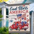 4Th of July Flags 3X5 Ft for Outside, Patriotic American Truck with Flags Buffalo Plaid Double Sided Big Large Yard Flags,Seasonal Banners Decorations with Brass Grommets for Outdoor Farmhouse Holiday