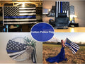 Homissor Thin Blue Line Flag Cotton Police Flags 3X5 Ft Embroidered Star Heavy Duty Back the Blue Flag Stripe Blue Line Lives Matter Flags Banner with 2 Brass Grommets