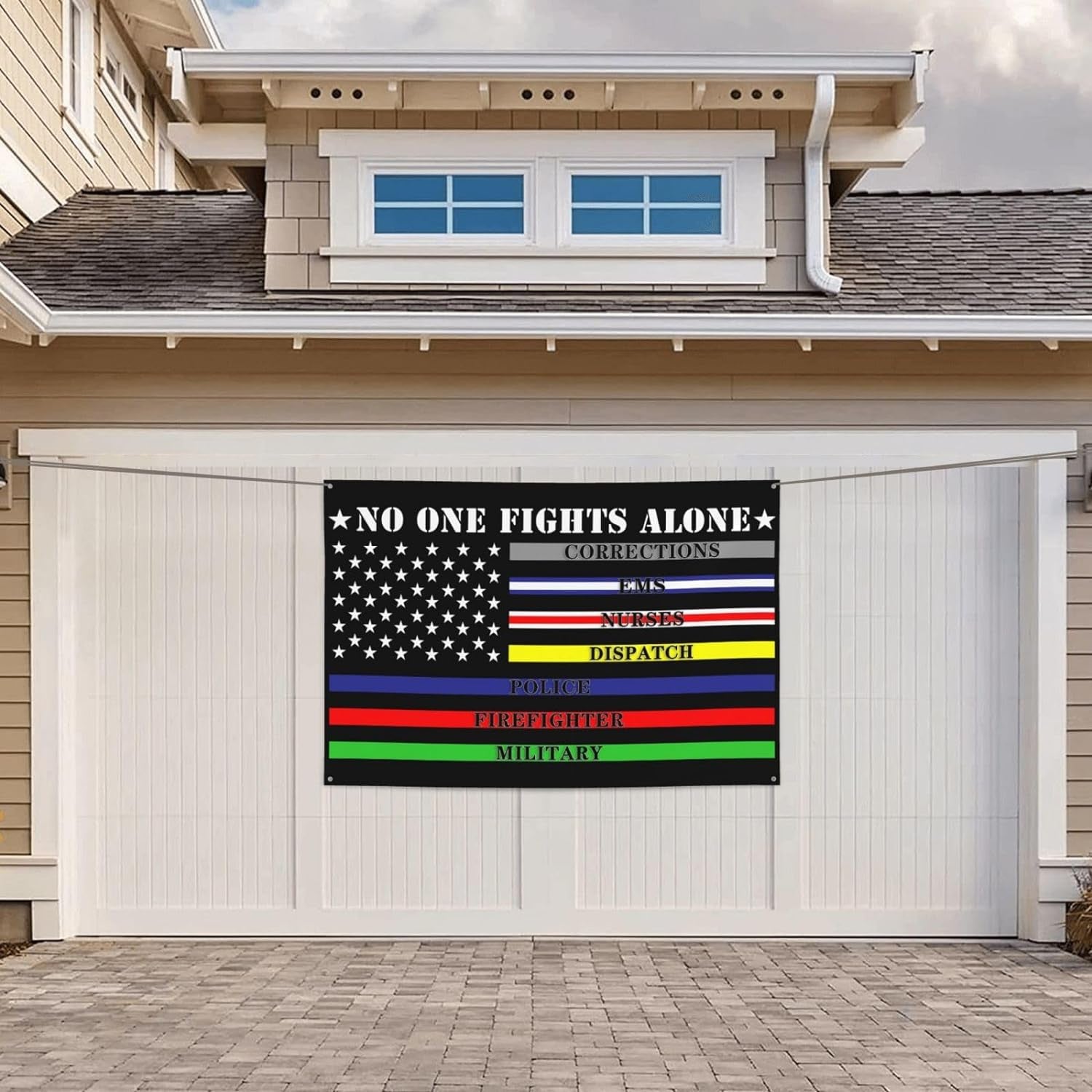 No One Fights Alone Flag 4X6 Ft Garden Banner with 4 Holes Indoor Outdoor Perfect Decoration