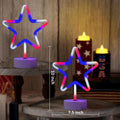 4Th of July Decorations, 2PCS Red White and Blue Lights, Big LED Neon Star Patriotic Lights, USB & Battery Powered Night Light for Independence Day Memorial Day Home Bar Table Centerpiece Decor