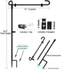 Garden Flag Stand Banner Flagpole, Black Wrought Iron Yard Garden Flag Pole - Holds Flags up to 12.5
