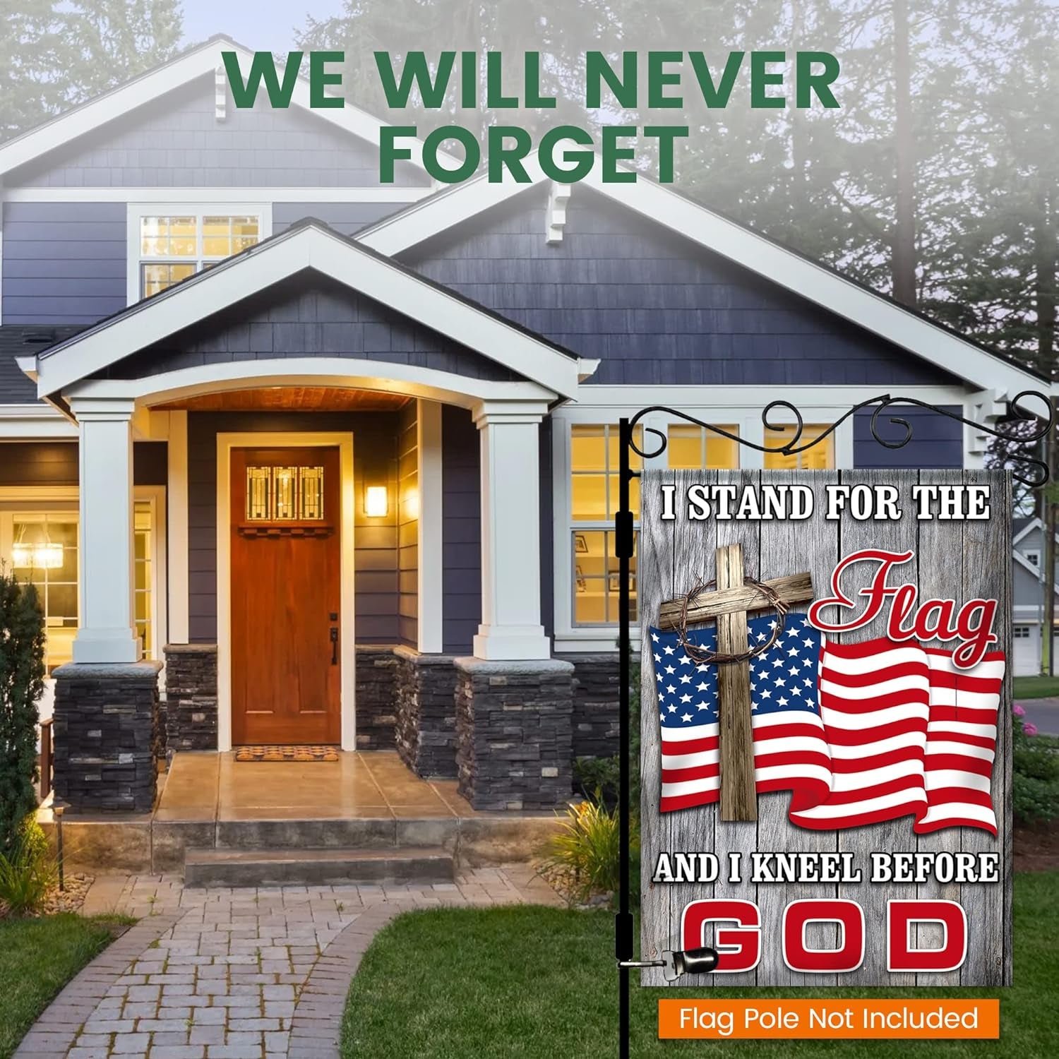 9/11 Anniversary Flag - 12.5 X 18 in 911 Garden Flag - Premium Double Sided 9/11 Flag for Outdoors - We Will Never Forget 911 Memorial Flag - September Yard Flag for Front Lawn Décor