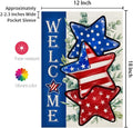 CROWNED BEAUTY 4Th of July Patriotic Stars Garden Flag 12X18 Inch Double Sided for outside Small Burlap Independence Day Welcome Yard Flag CF1526-12