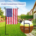 YEAHOME 3PC Garden Flag Holder Stand, Weather-Proof Yard Flag Pole Black Metal Powder-Coated Flagpole with Tiger Clip and Rubber Stopper for Garden Flags Outdoor Decorations