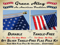 Flag Pole Kit: Includes Tangle Free Flag Pole, Flag Pole Bracket and American Flag - Made in USA. Great for Residential or Commercial. Brushed Aluminum Flag Pole. (American Classic White Kit)