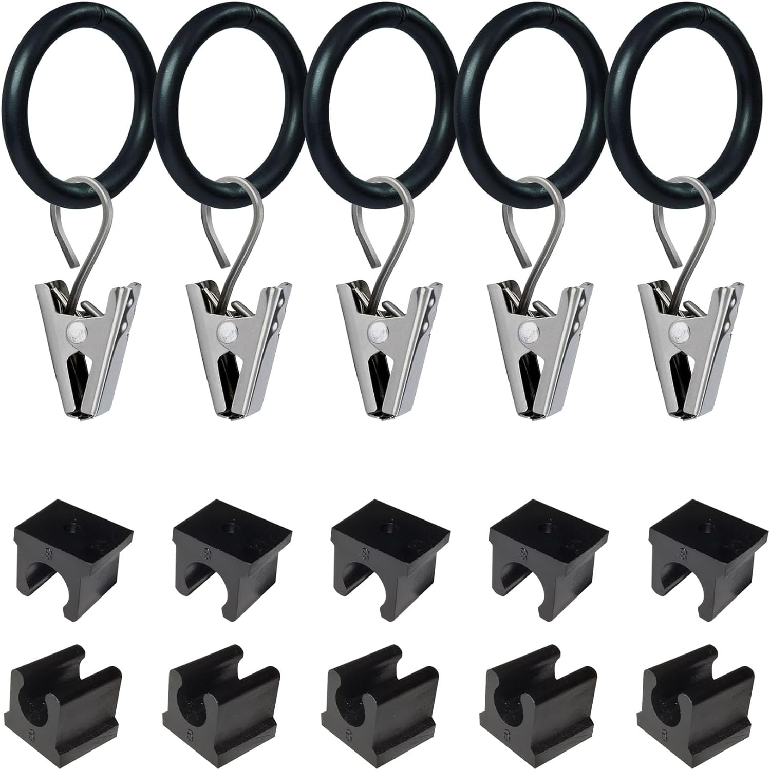 Garden Flag Clips and Stoppers,Tiger Clip with Ring and U Clamp(For 6Mm Rod),Anti Wind Accessories for Garden Flag Holder