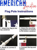 6 Ft Flag Pole for House - Heavy-Duty Aluminum Tangle Free Spinning Flagpole with Metal Mounting Rings - New Enhanced Design Outdoor Wall Mount Flagpole for Residential or Commercial (Silver, 6')