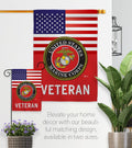 US Marine Corps Veteran Garden House Flag - Set Armed Forces USMC Semper Fi United State American Military Retire Official - Decoration Banner Small Yard Gift Double-Sided Made in USA 28 X 40