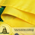 Anley Everstrong Series Embroidered Don'T Tread on Me Flag 3X5 Feet - Embroidery & Heavy Duty Canvas Header - 4 Rows of Lock Stitching - Gadsden Tea Party Nylon Flags with Brass Grommets