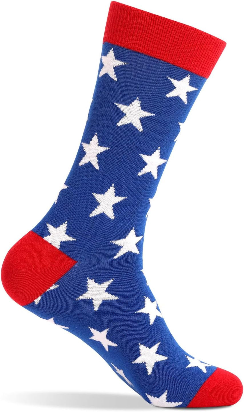 American Flag Socks for Men or Women 4Th July Middle Socks Star and Stripe Patriotic Freedom Day Gifts