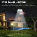 Flagpole Light Solar Powered, Auro 4 Silver Flag Pole Light 48 Large LED for 15-25 Ft Poles,12 Hour Dusk to Dawn Auto On/Off, Spectacular Aurora Lighting on Outdoor Pole Top