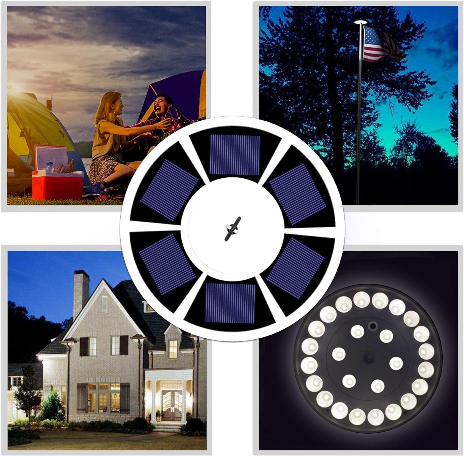 MEIHONG Solar Flag Pole Light, Automatic Solar Flagpole Lights Outdoor Dusk to Dawn, Solar Powered Flag Light, Waterproof LED Flagpole Downlight Lighting for Most 15 to 25 Ft Top (White)