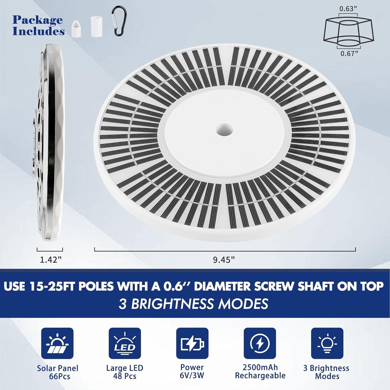 Flagpole Light Solar Powered, Auro 4 Golden Flag Pole Light 48 Large LED for 15-25 Ft Poles,12 Hour Dusk to Dawn Auto On/Off, Spectacular Aurora Lighting on Outdoor Pole Top