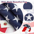 3X5 American Flags for outside Embroidered, American Flag with Embroidered Stars, Heavy Duty 3X5 FT US Flag Made in USA for High Wind- Indestructible Outdoor Nylon United States Flag