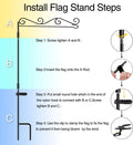 HOOSUN Garden Flag Stand, Premium Garden Flag Pole Holder Black Metal Powder-Coated Weather-Proof Paint, 37.8