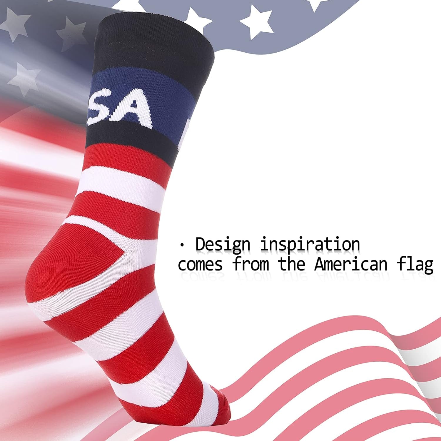 ZXGXLAW American USA Flag Socks Funny Men Women 4Th July Middle Star and Stripe Patriotic Freedom Day Gifts