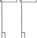 Hogardeck 2PC Garden Flag Holder Stand, Thickened Pole Sturdy and Straight Premium Yard Flag Holder Weather-Proof Metal Flagpole for American Flag, Garden Flag