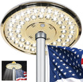 Flagpole Light Solar Powered, Auro 4 Golden Flag Pole Light 48 Large LED for 15-25 Ft Poles,12 Hour Dusk to Dawn Auto On/Off, Spectacular Aurora Lighting on Outdoor Pole Top