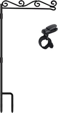 HOOSUN Garden Flag Stand, Premium Garden Flag Pole Holder Black Metal Powder-Coated Weather-Proof Paint, 37.8