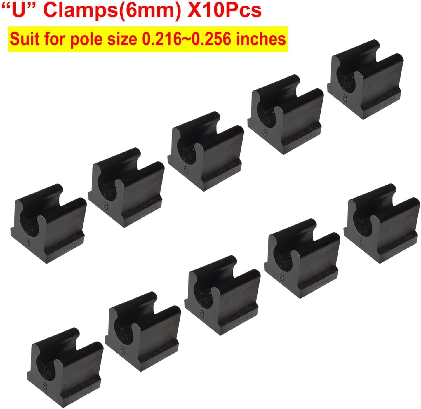 Garden Flag Clips and Stoppers,Tiger Clip with Ring and U Clamp(For 6Mm Rod),Anti Wind Accessories for Garden Flag Holder