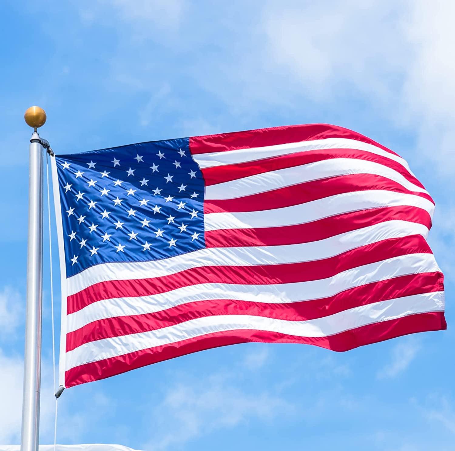 American Flag 51 Embroidered Stars 3X5 Outdoor Heavy Duty Flag
