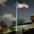 Flagpole Solar Light 4640 Lumen 12000Mah Rechargeable Battery Flag Pole Light Solar Powered 32 Brightest LED Outdoor Waterproof Fits Diameter 2-6 in Flagpoles Work up to 16 Hours Flag Lights